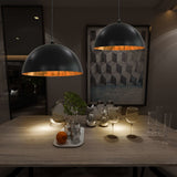 Ceiling Lamps 2 Pcs Black And Gold Semi-Spherical E27