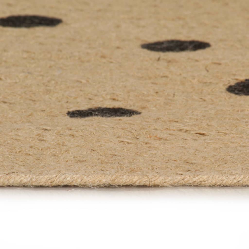 Handmade Rug Jute With Print Polka Dot