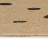 Handmade Rug Jute With Print Polka Dot