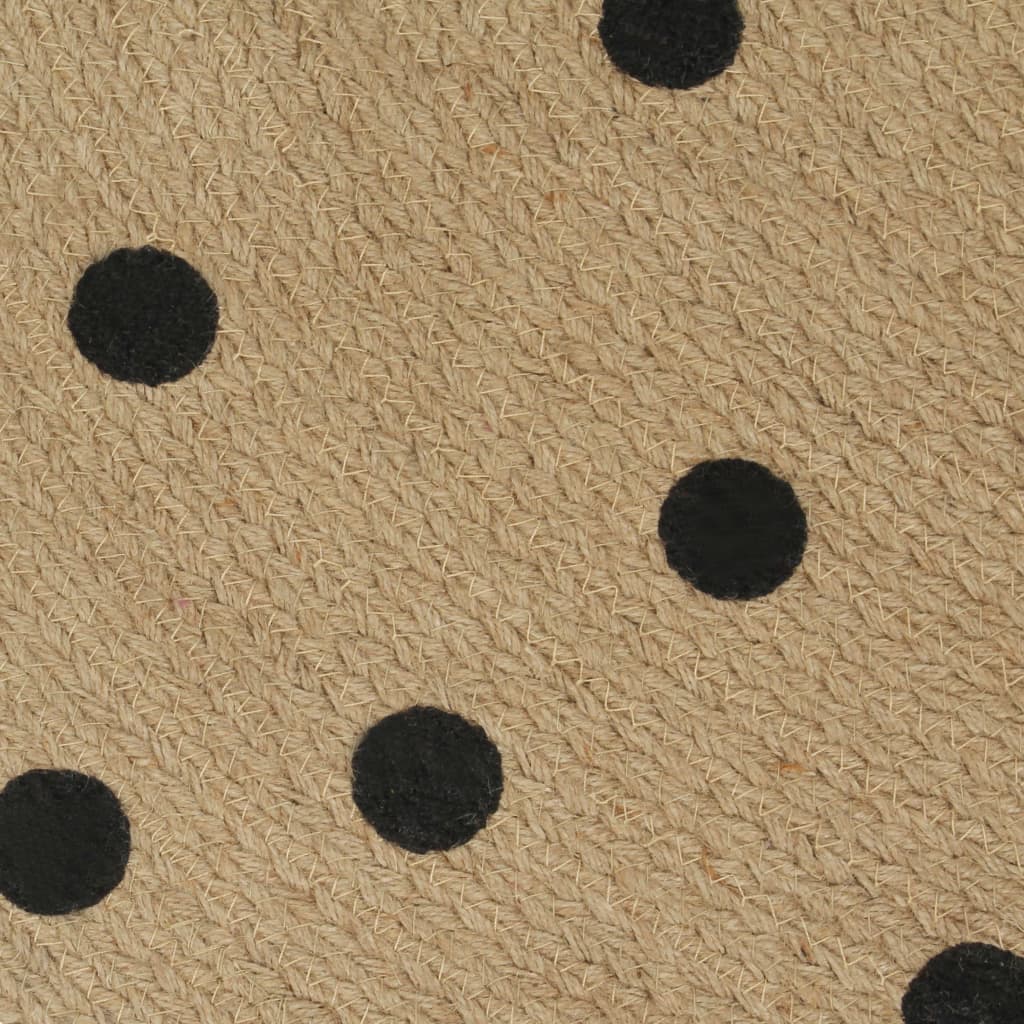 Handmade Rug Jute With Print Polka Dot