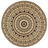 Handmade Rug Jute With Print Polka Dot