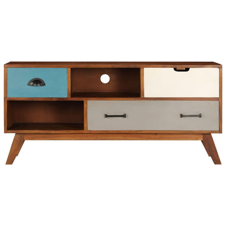 Tv Cabinet With 3 Drawers 110X35X50 Cm Solid Acacia Wood
