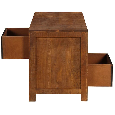 Coffee Table With 2 Drawers 90X40X50 Cm Solid Mango Wood