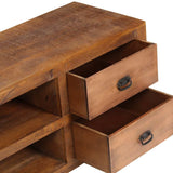 Coffee Table With 2 Drawers 90X40X50 Cm Solid Mango Wood