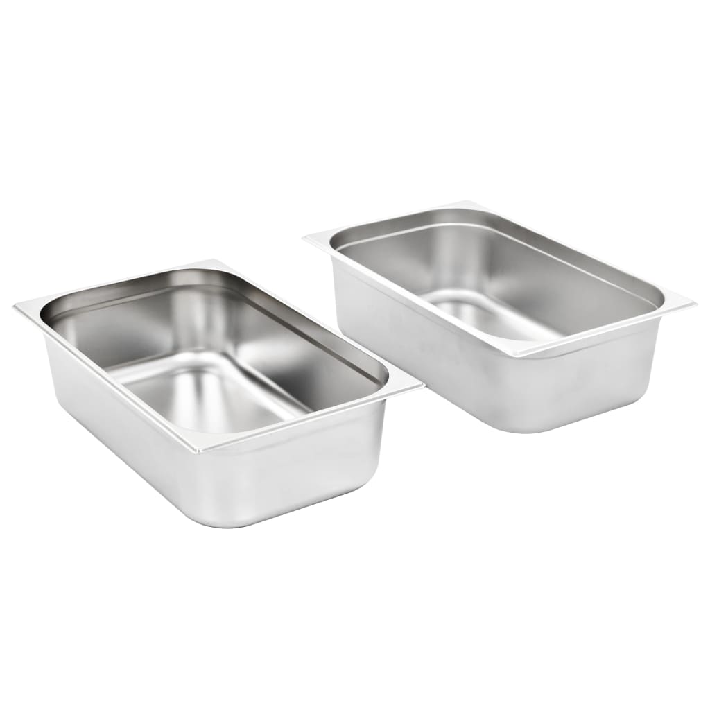 Gastronorm Containers 2 Pcs Gn 1/1 150 Mm Stainless Steel