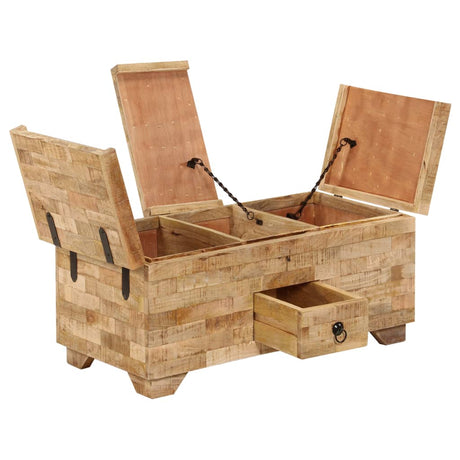 Coffee Table Solid Mango Wood 80X40X35 Cm