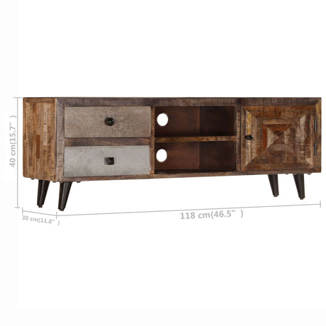 Tv Cabinet 118X30X40 Cm Solid Mango Wood