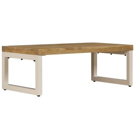 Coffee Table 100X50X35 Cm Solid Mango Wood And Steel