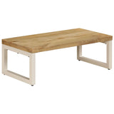 Coffee Table 100X50X35 Cm Solid Mango Wood And Steel