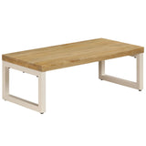 Coffee Table 100X50X35 Cm Solid Mango Wood And Steel