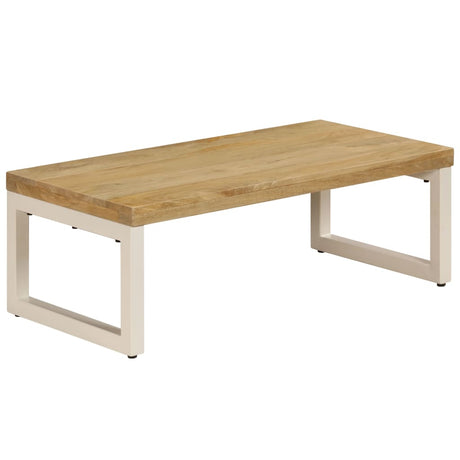 Coffee Table 100X50X35 Cm Solid Mango Wood And Steel