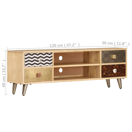 Tv Cabinet 120X30X40 Cm Solid Mango Wood