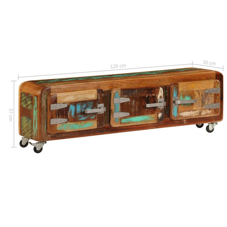 Tv Cabinet 120X30X37 Cm Solid Reclaimed Wood