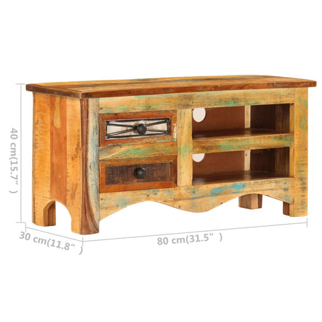 Tv Cabinet 80X30X40 Cm Solid Reclaimed Wood