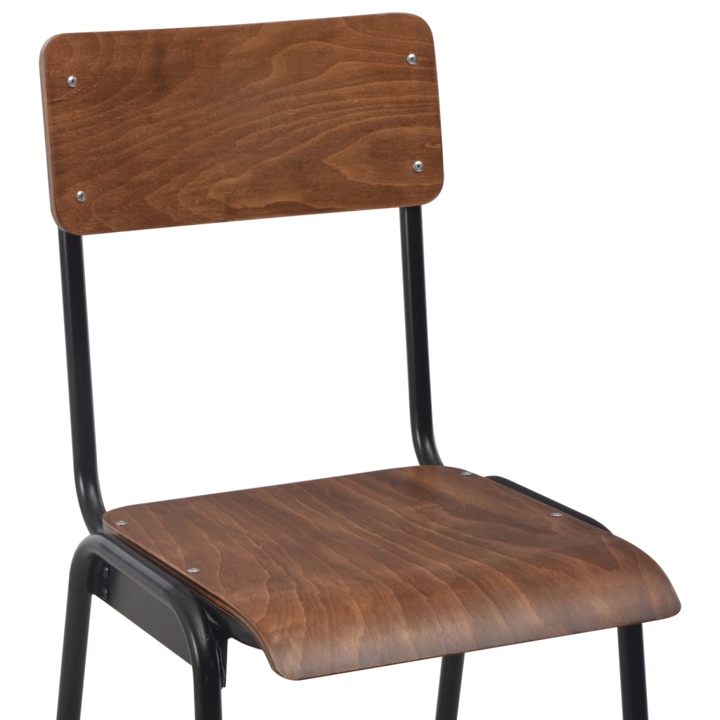 Bar Chairs 2 Pcs Solid Plywood Steel