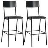 Bar Chairs 2 Pcs Solid Plywood Steel