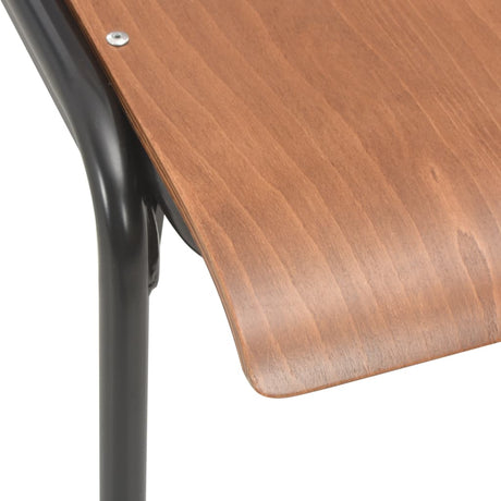 Dining Chairs 4 Pcs Solid Plywood Steel