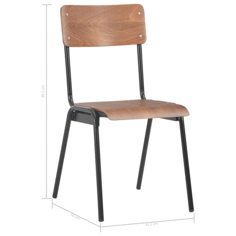 Dining Chairs 4 Pcs Solid Plywood Steel