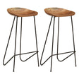 Bar Stools 2 Pcs Solid Acacia Wood