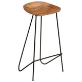 Bar Stools 2 Pcs Solid Acacia Wood