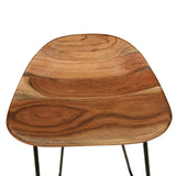 Bar Stools 2 Pcs Solid Acacia Wood