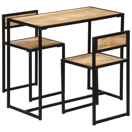 3 Piece Dining Set Solid Mango Wood