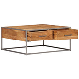Coffee Table 75X75X35 Cm Solid Acacia Wood
