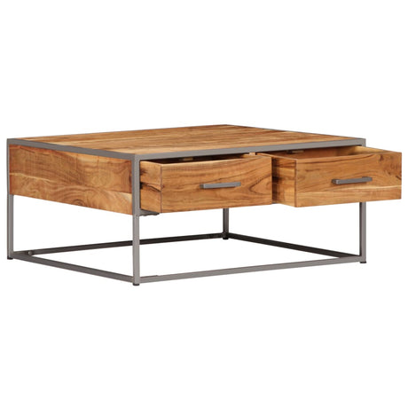 Coffee Table 75X75X35 Cm Solid Acacia Wood