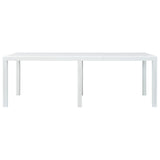 Garden Table White 220x90x72 cm Plastic Rattan Look
