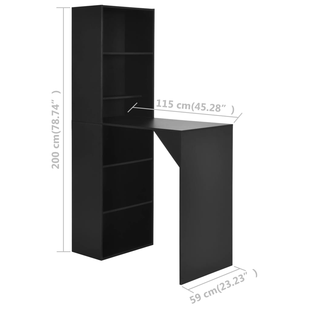 Bar Table With Cabinet 115X59X200 Cm