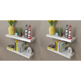 Floating Wall Display Shelves Book/Dvd Storage Mdf 2 Pcs