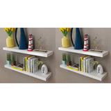 Floating Wall Display Shelves Book/Dvd Storage Mdf 2 Pcs