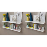 Floating Wall Display Shelves Book/Dvd Storage Mdf 2 Pcs