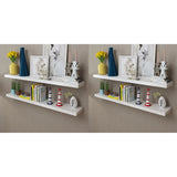 Floating Wall Display Shelves Book/Dvd Storage Mdf 2 Pcs