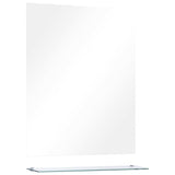 Wall Mirror With Shelf 50X60 Cm Tempered Glass