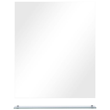 Wall Mirror With Shelf 50X60 Cm Tempered Glass