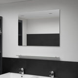 Wall Mirror With Shelf 50X60 Cm Tempered Glass