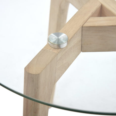 Side Table Set 2 Pcs Tempered Glass