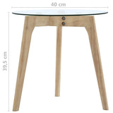 Side Table Set 2 Pcs Tempered Glass