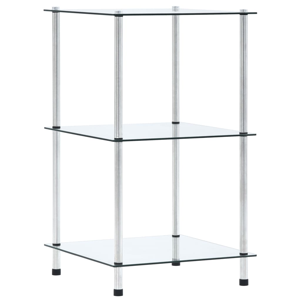 4-Tier Shelf 40X40X Tempered Glass