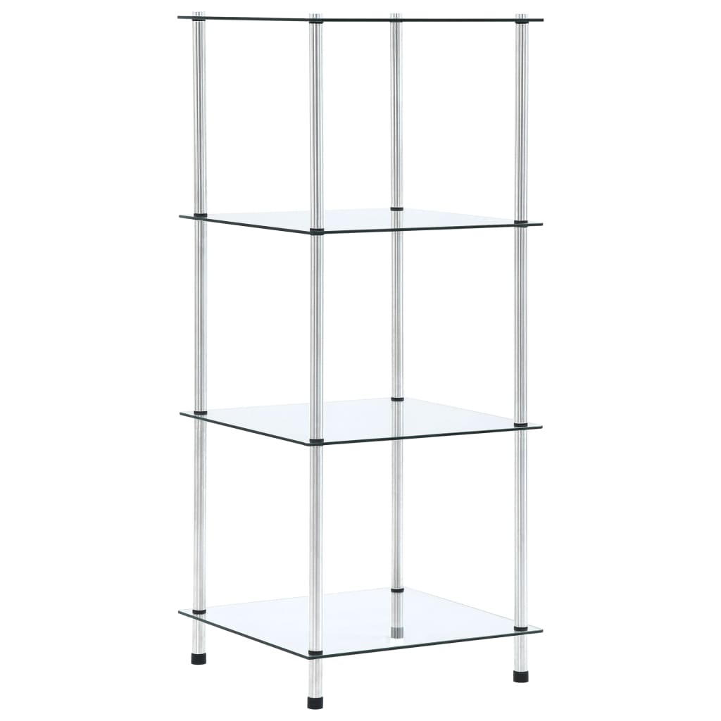 4-Tier Shelf 40X40X Tempered Glass