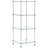 4-Tier Shelf 40X40X Tempered Glass