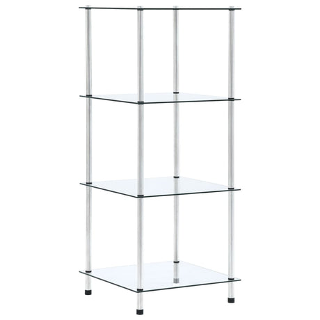 4-Tier Shelf 40X40X Tempered Glass