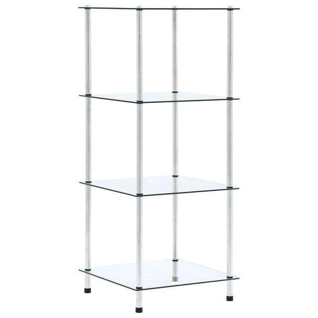 4-Tier Shelf 40X40X Tempered Glass