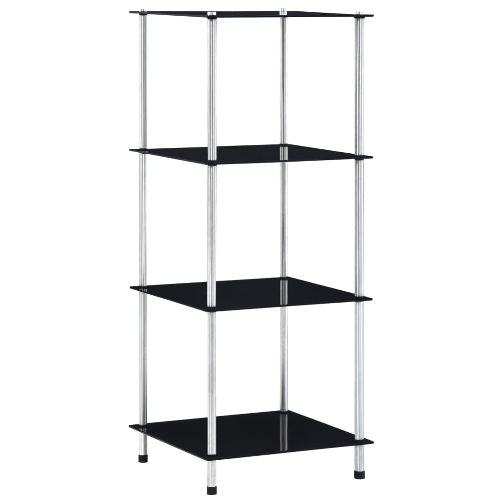 4-Tier Shelf 40X40X Tempered Glass