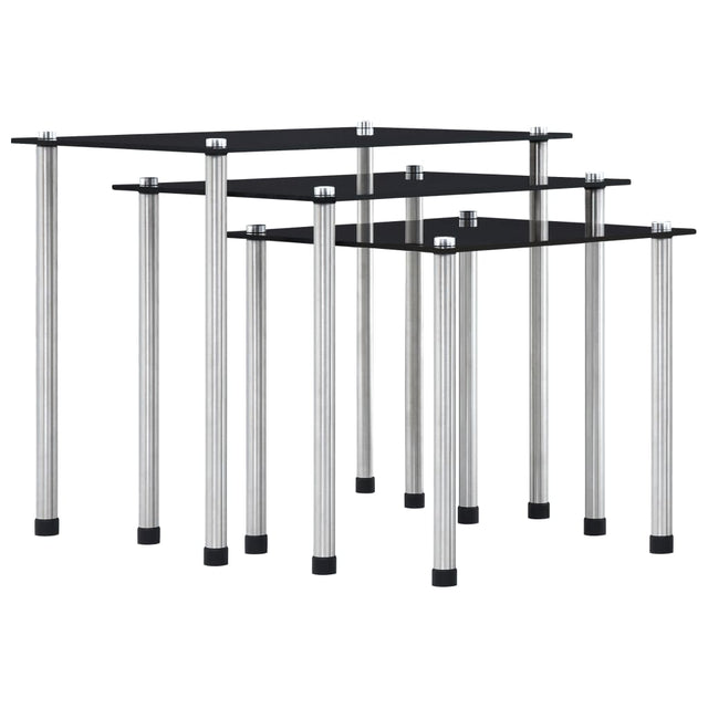 Nesting Tables 3 Pcs Tempered Glass