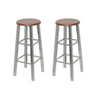 Bar Stools 2 Pcs Metal With Mdf Seat