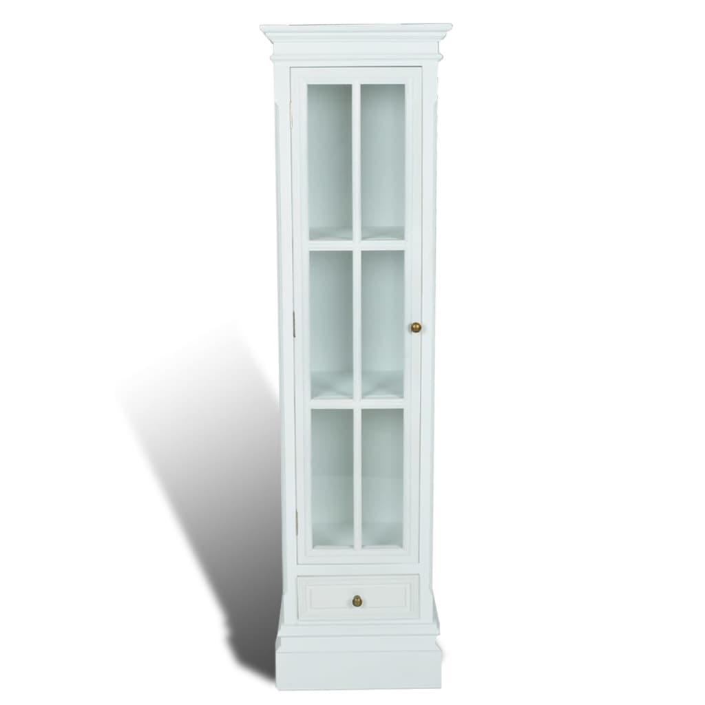 Chic Bookcase Cabinet With 3 Shelves White Wooden
