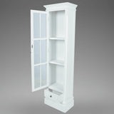 Chic Bookcase Cabinet With 3 Shelves White Wooden