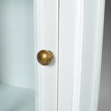 Chic Bookcase Cabinet With 3 Shelves White Wooden